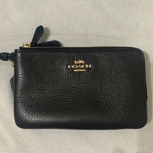 Coach double corner zip wristlet